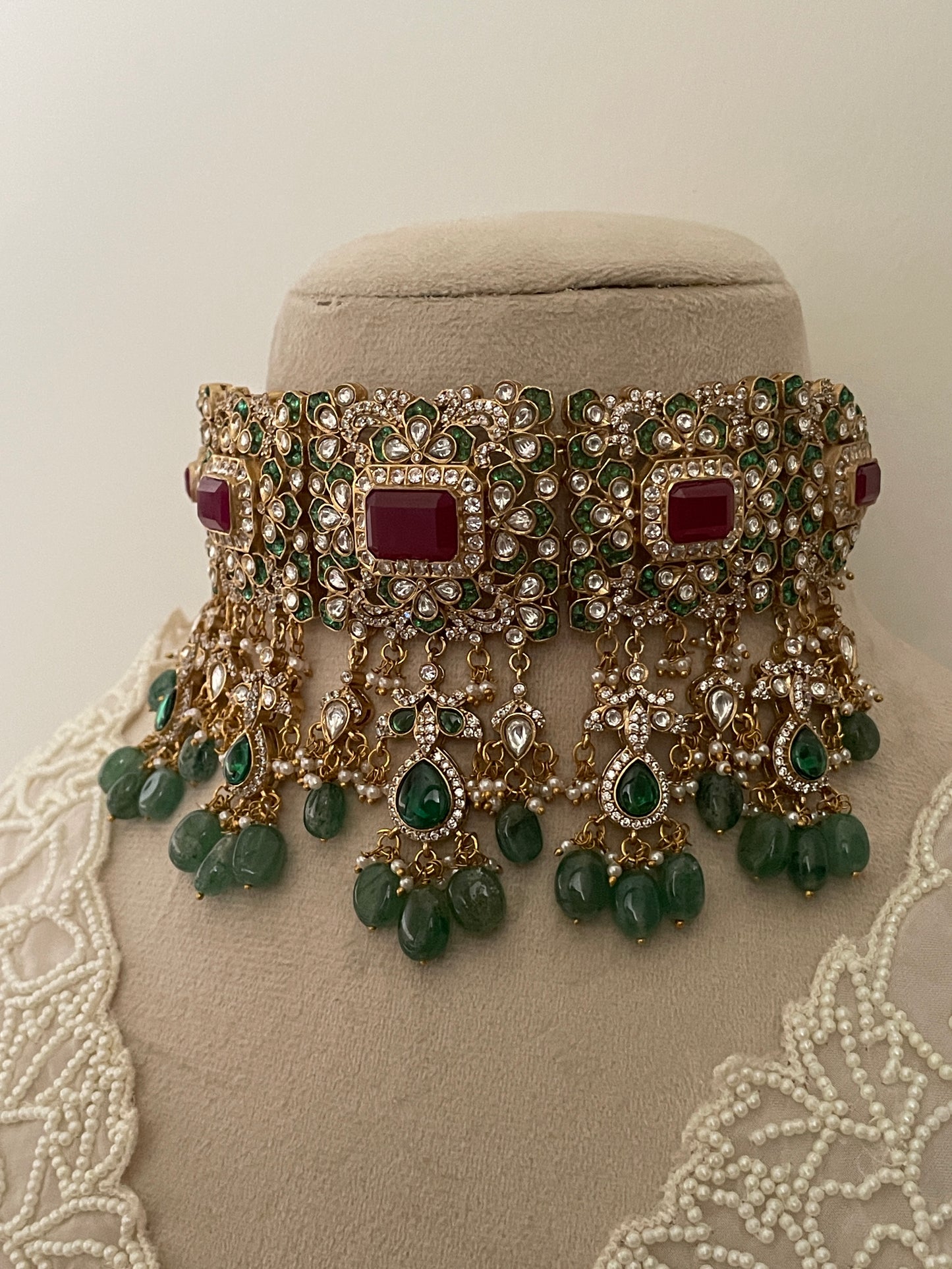Pre Order – Sarla Multi Polki Necklace Set