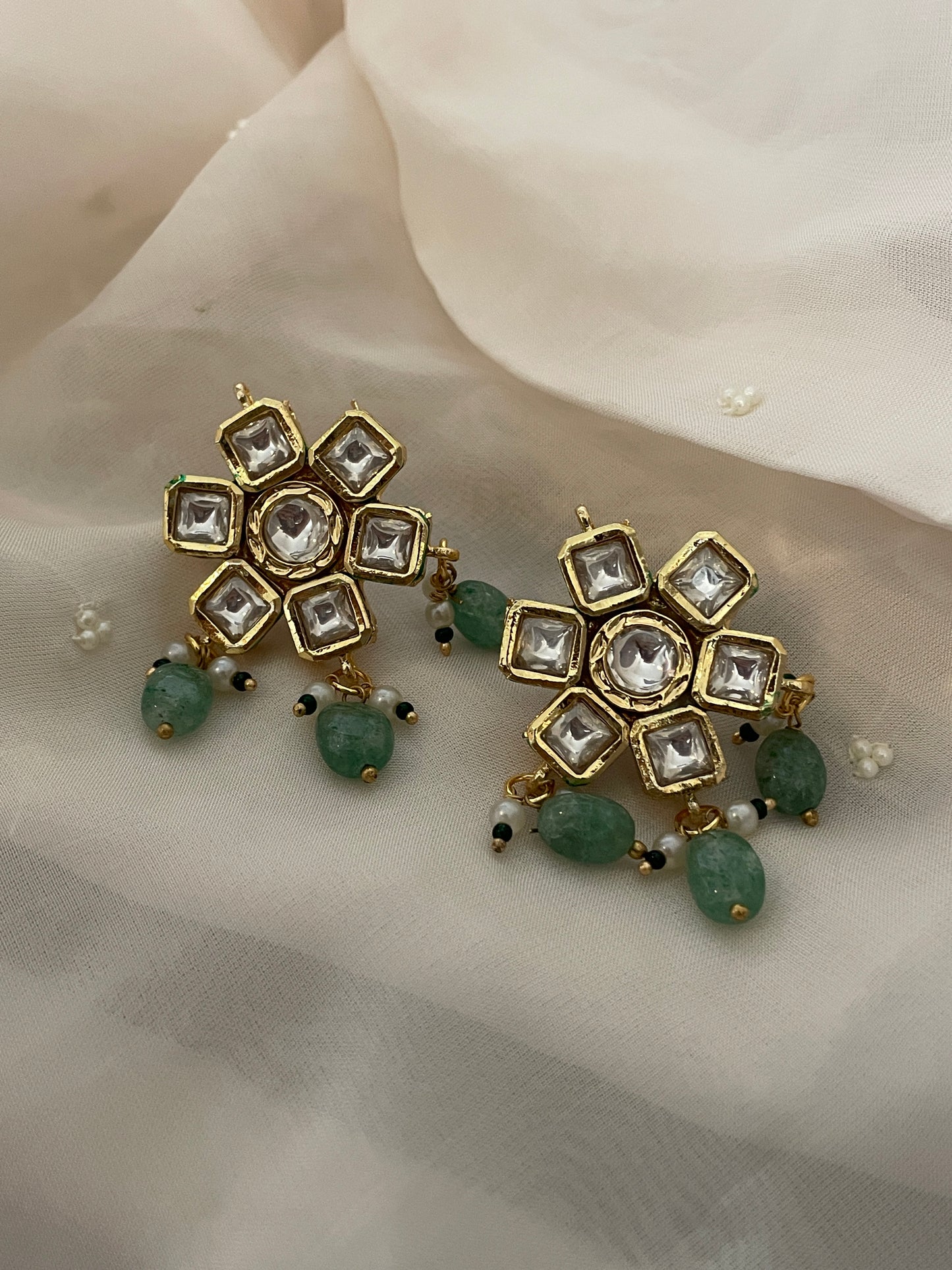 Kiran Green Polki Necklace Set