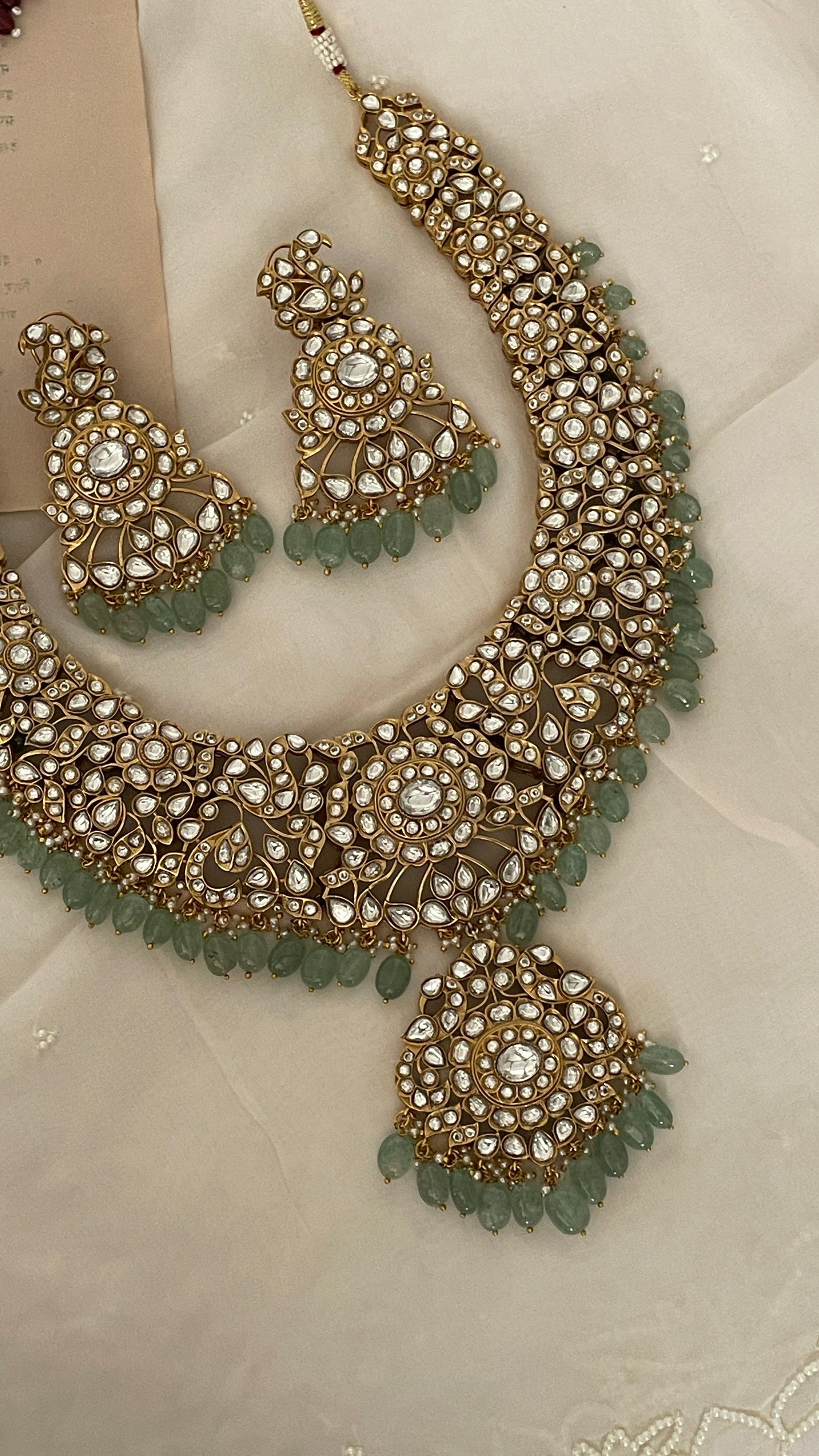 Pre Order – Jaya White Polki Necklace Set