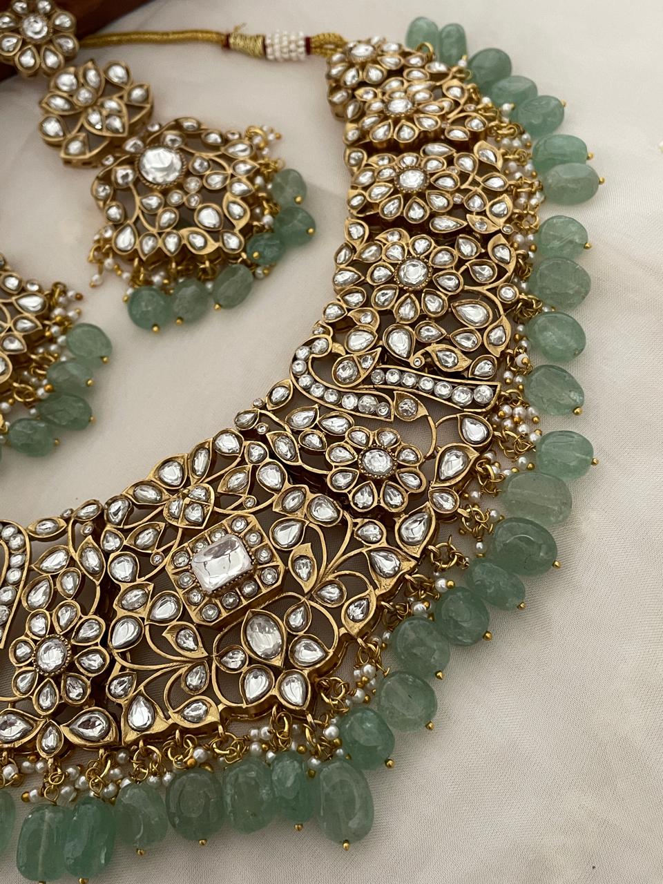 Pre Order – Sangeeta Polki Necklace Set White