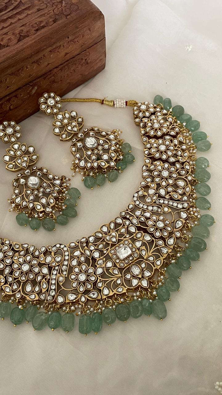 Pre Order – Sangeeta Polki Necklace Set White