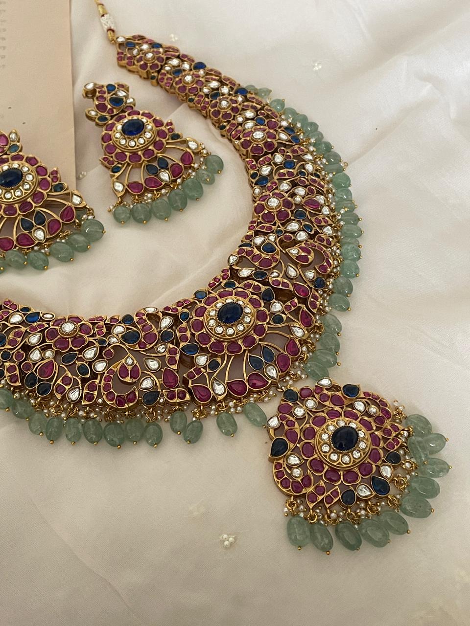 Pre Order – Jaya Blue Polki Necklace Set