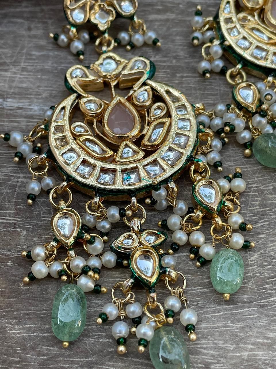 Nisa Kundan Pastel Earrings