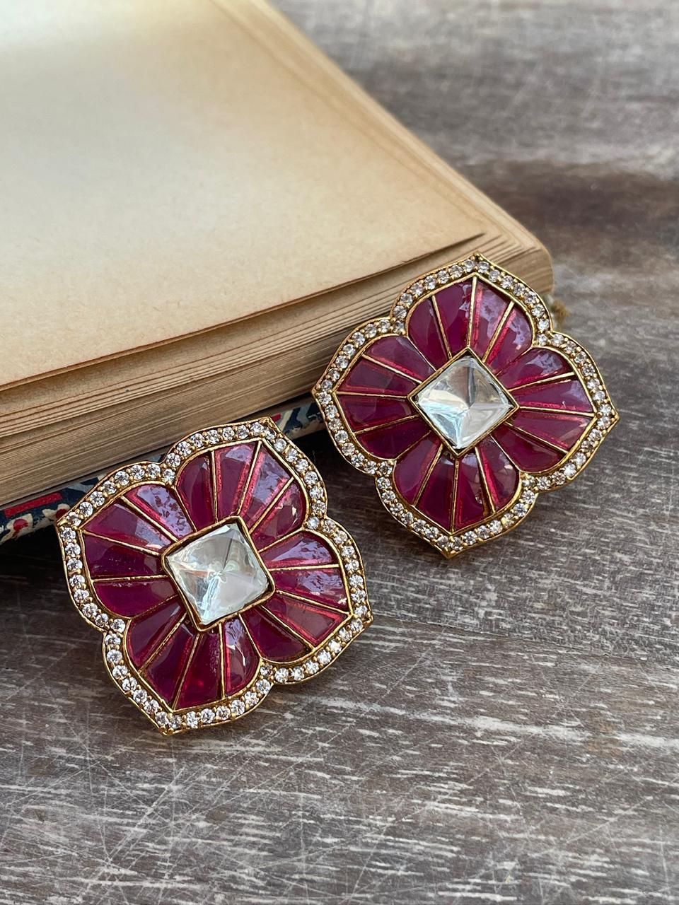 Geeta Stone Polki Earrings