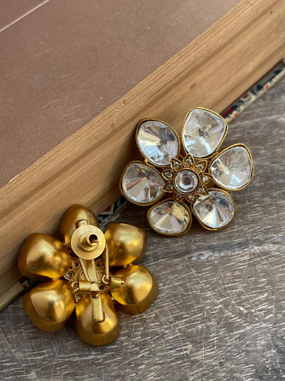 Suman Floral Polki Earrings