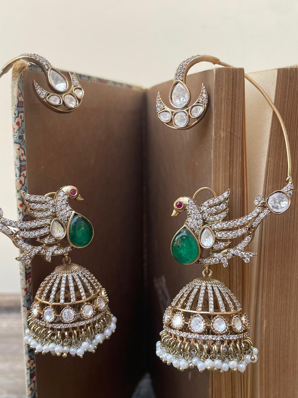 Sajda Bird Motif Ear Cuffs