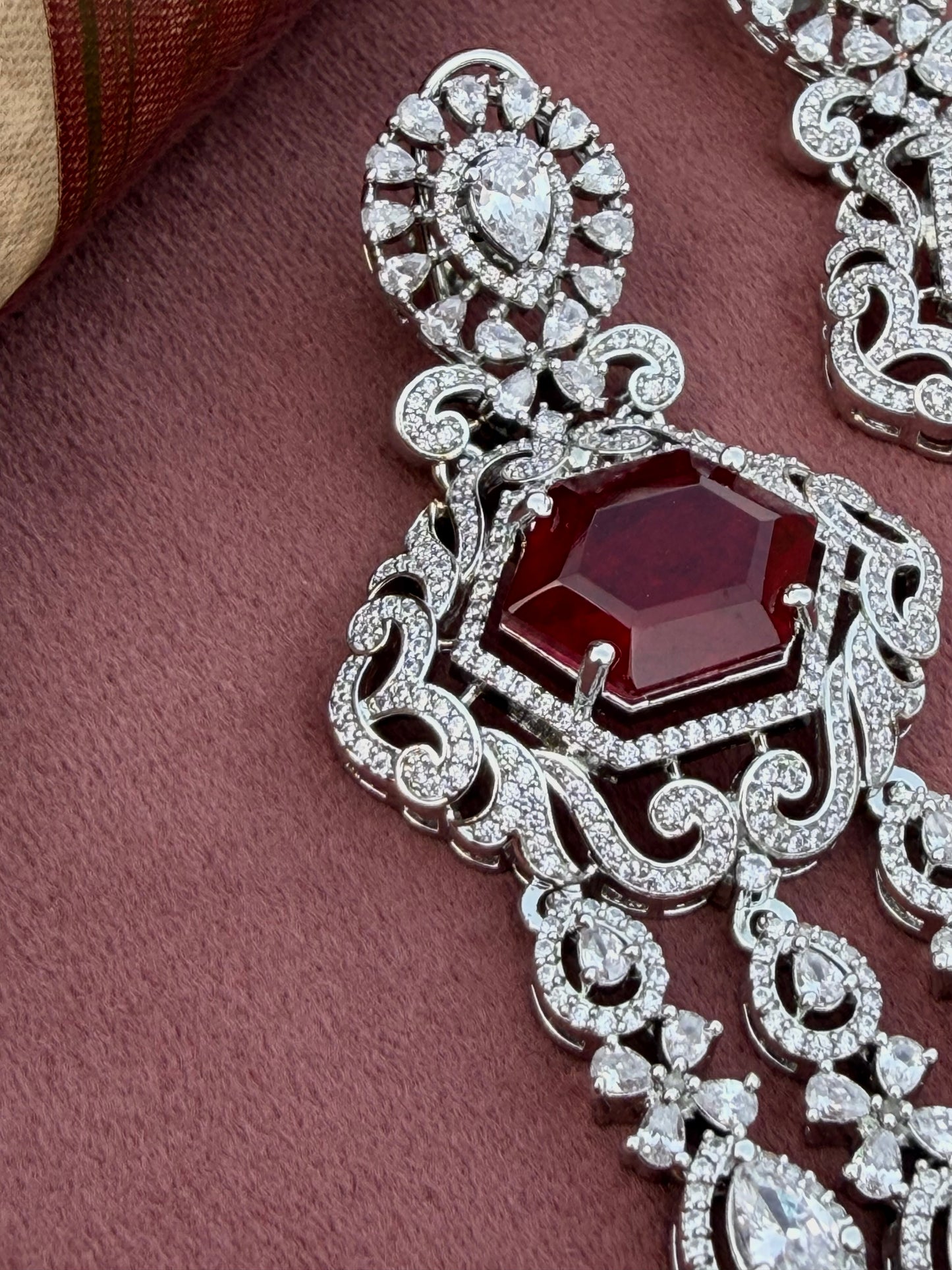 Neera Ruby Dangler Earrings