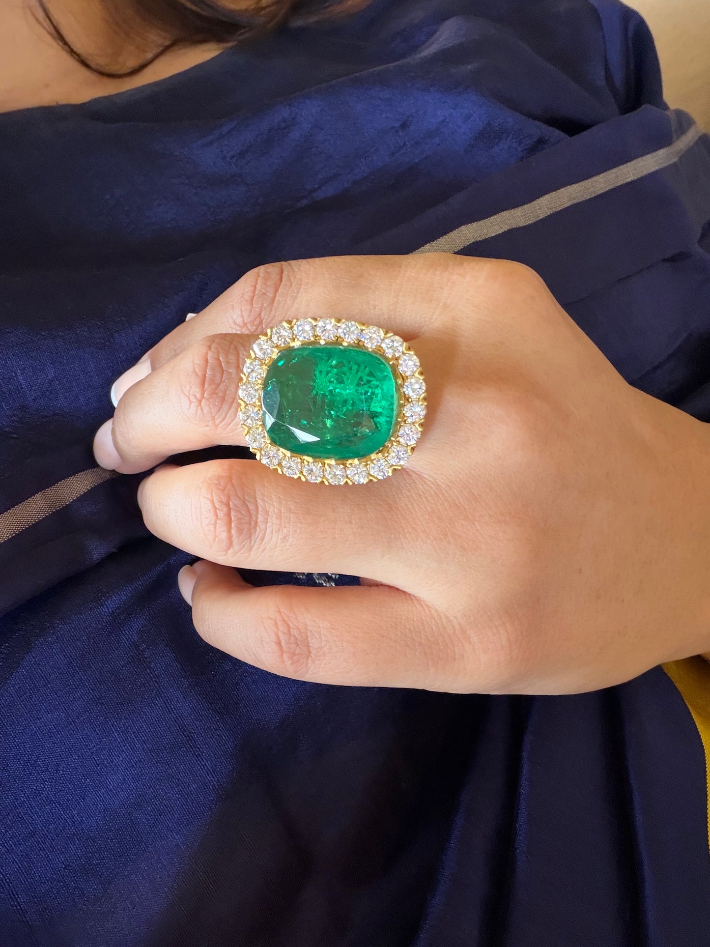 Nita Large Emerald Green Ring for Women