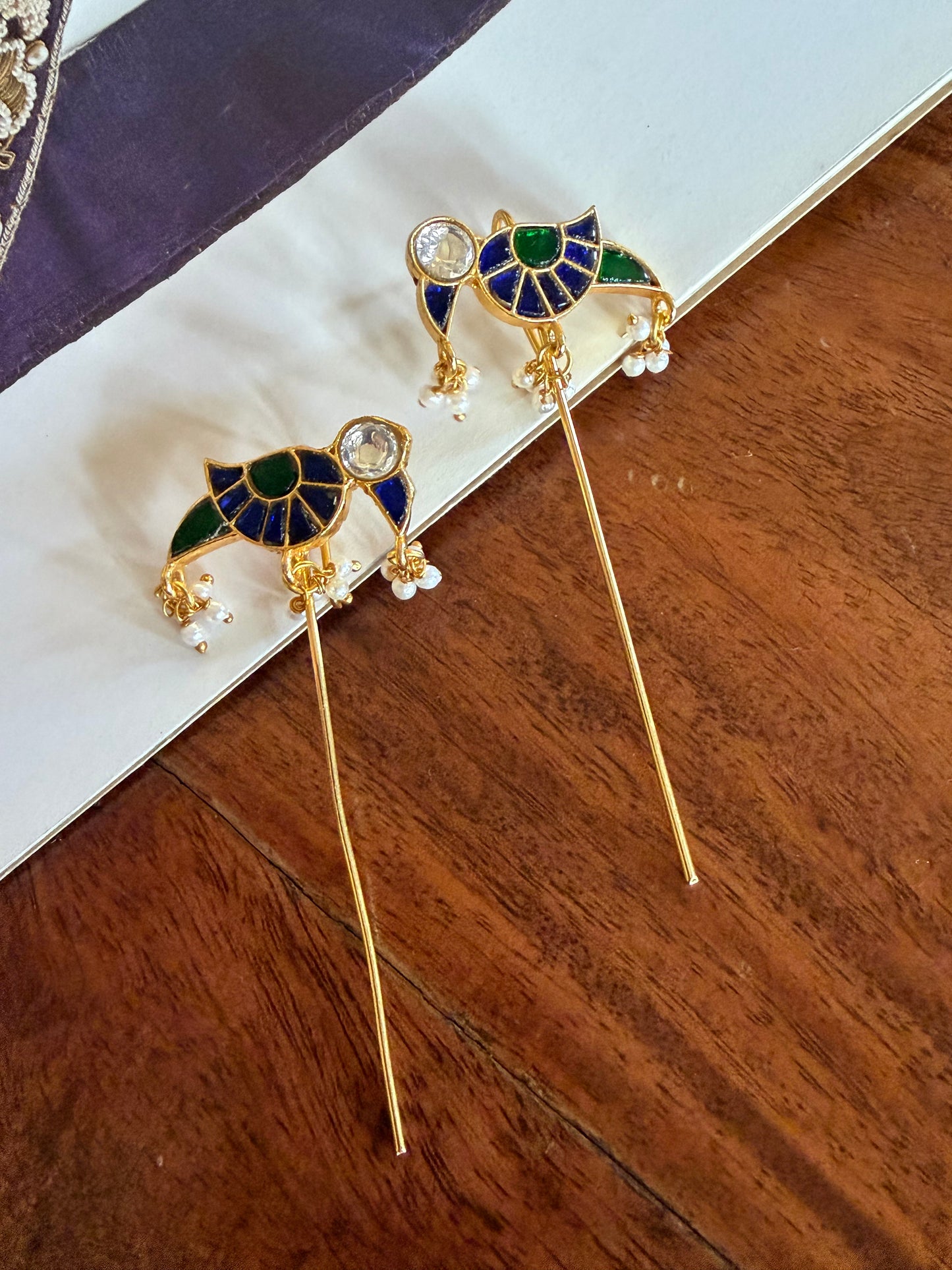 Aplana Bird Blue Green Earrings