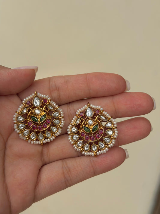 Surana Multi Elegant Kundan Studs- Real Gold Look