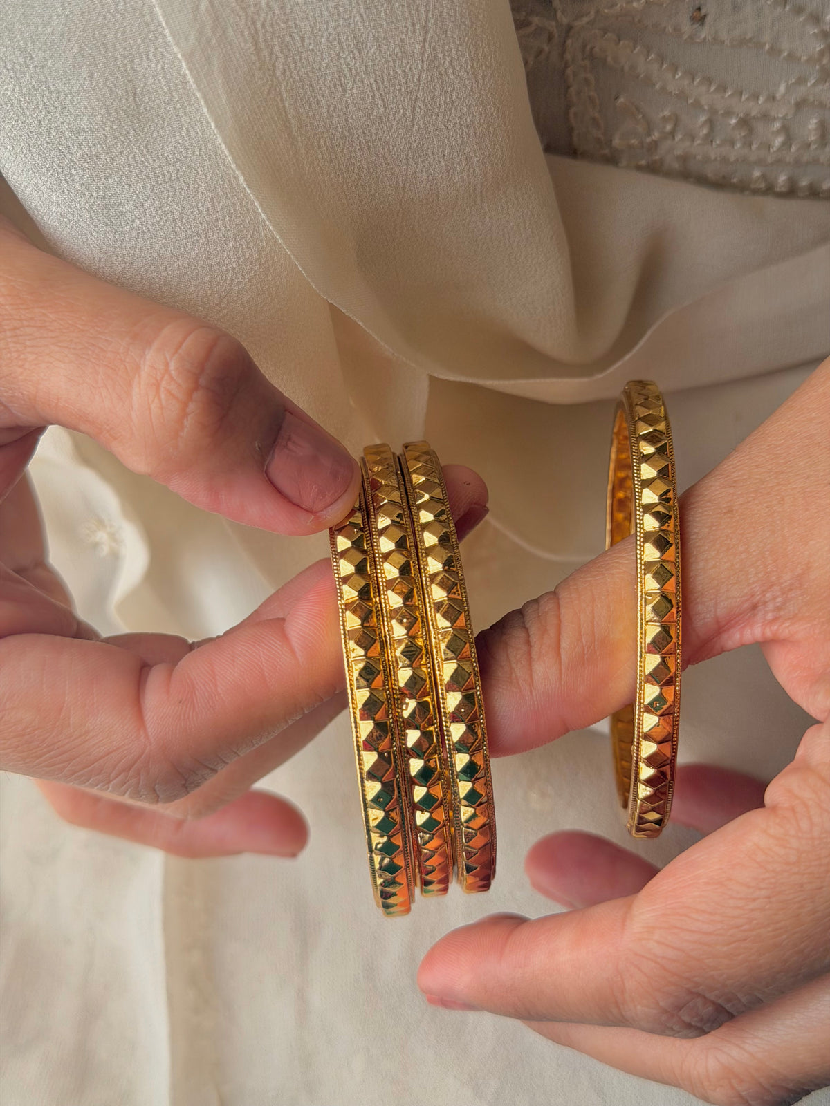 Sumita Gold Plated Real Look Bangles- Set of 4
