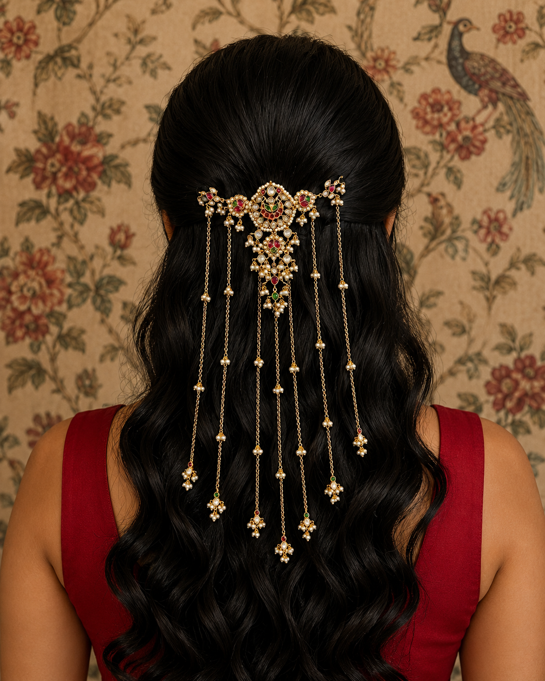 Mahsa Kundan HairClip for Mehendi and Bridal Hairstyle