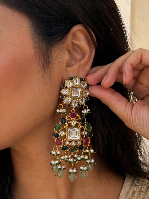 Darshi Multi Polki Earrings