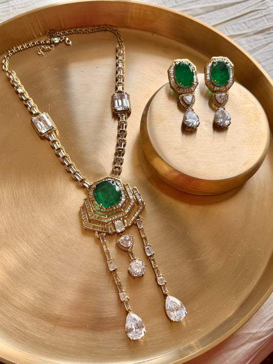 Neeta Emerald Necklace Set