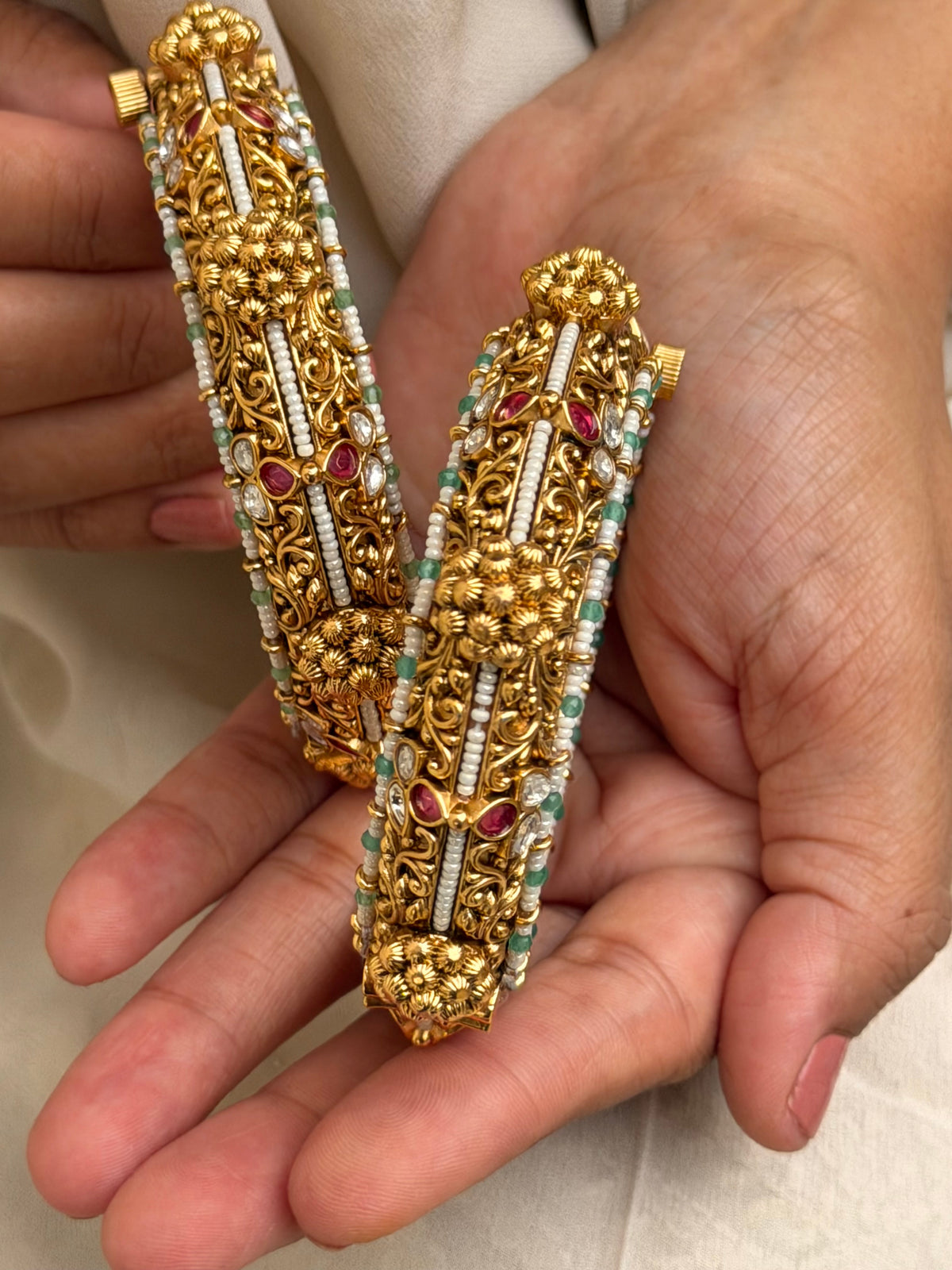 Anupriya Antique Gold Look Bangles Set of 2
