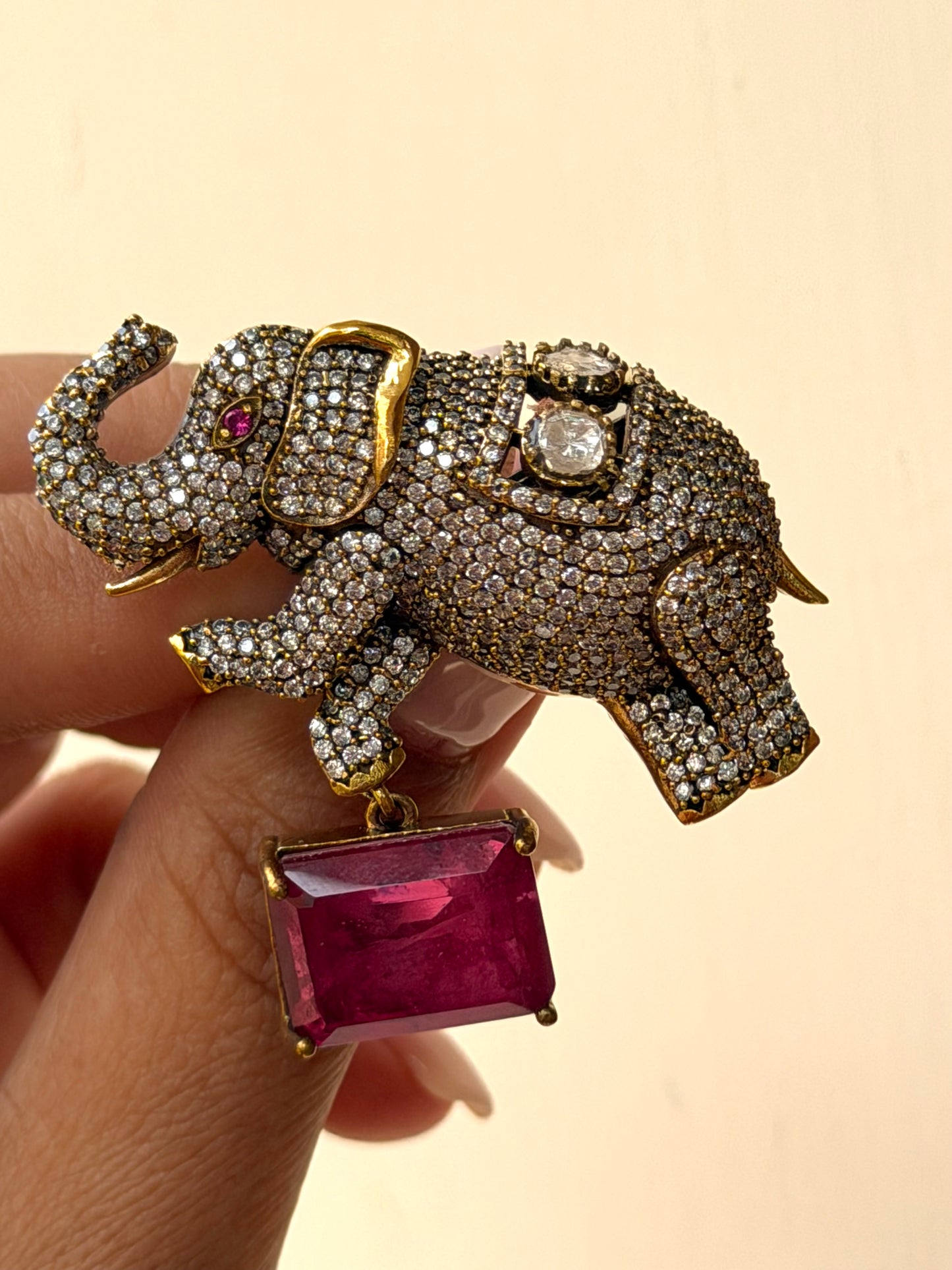 Gaj Ruby Red Brooch