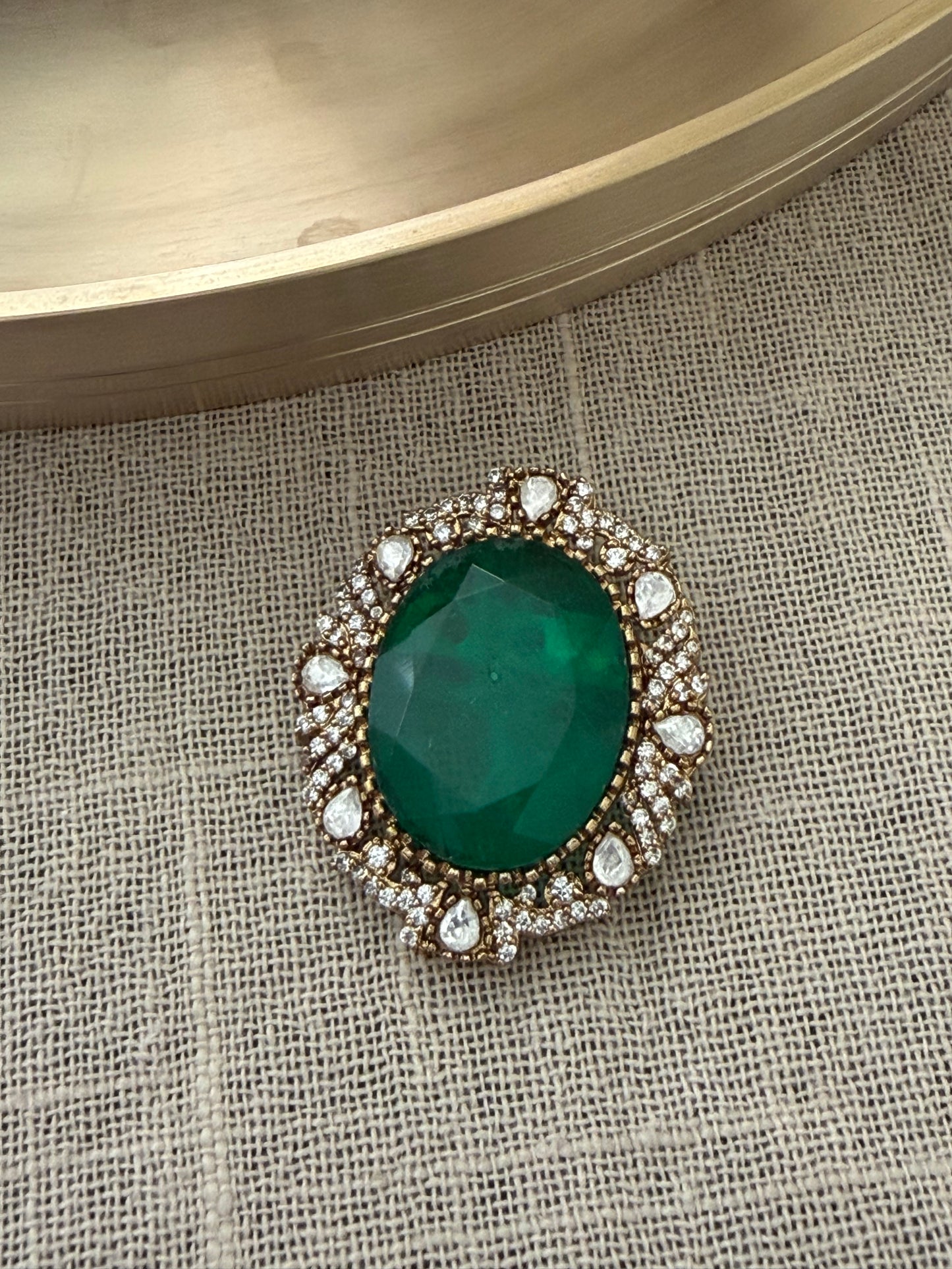 Manohar Emerald Brooch