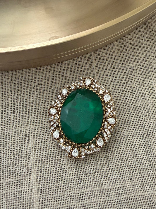 Manohar Emerald Brooch