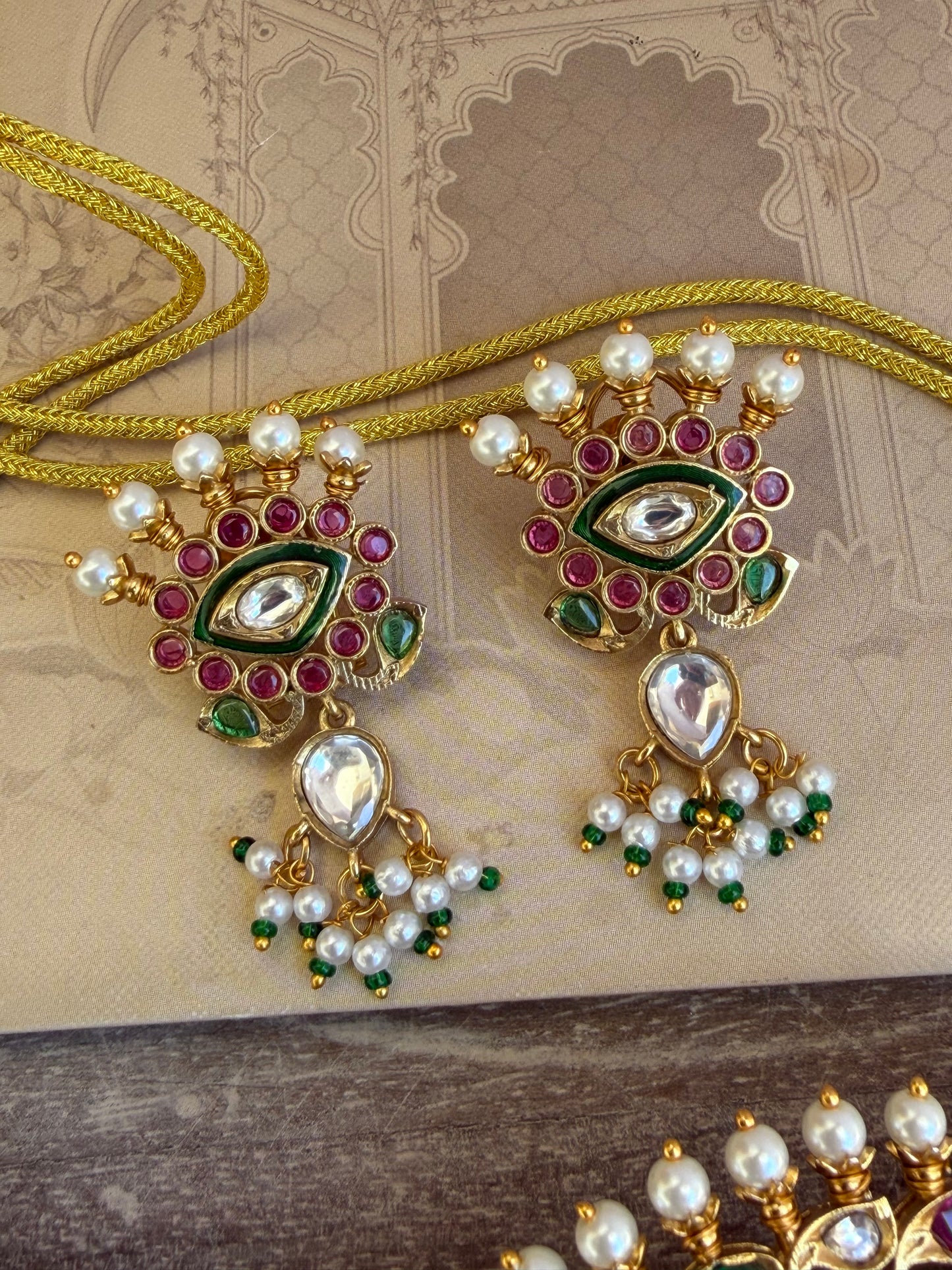 Aarohi Multicolour Polki Choker  Necklace Set