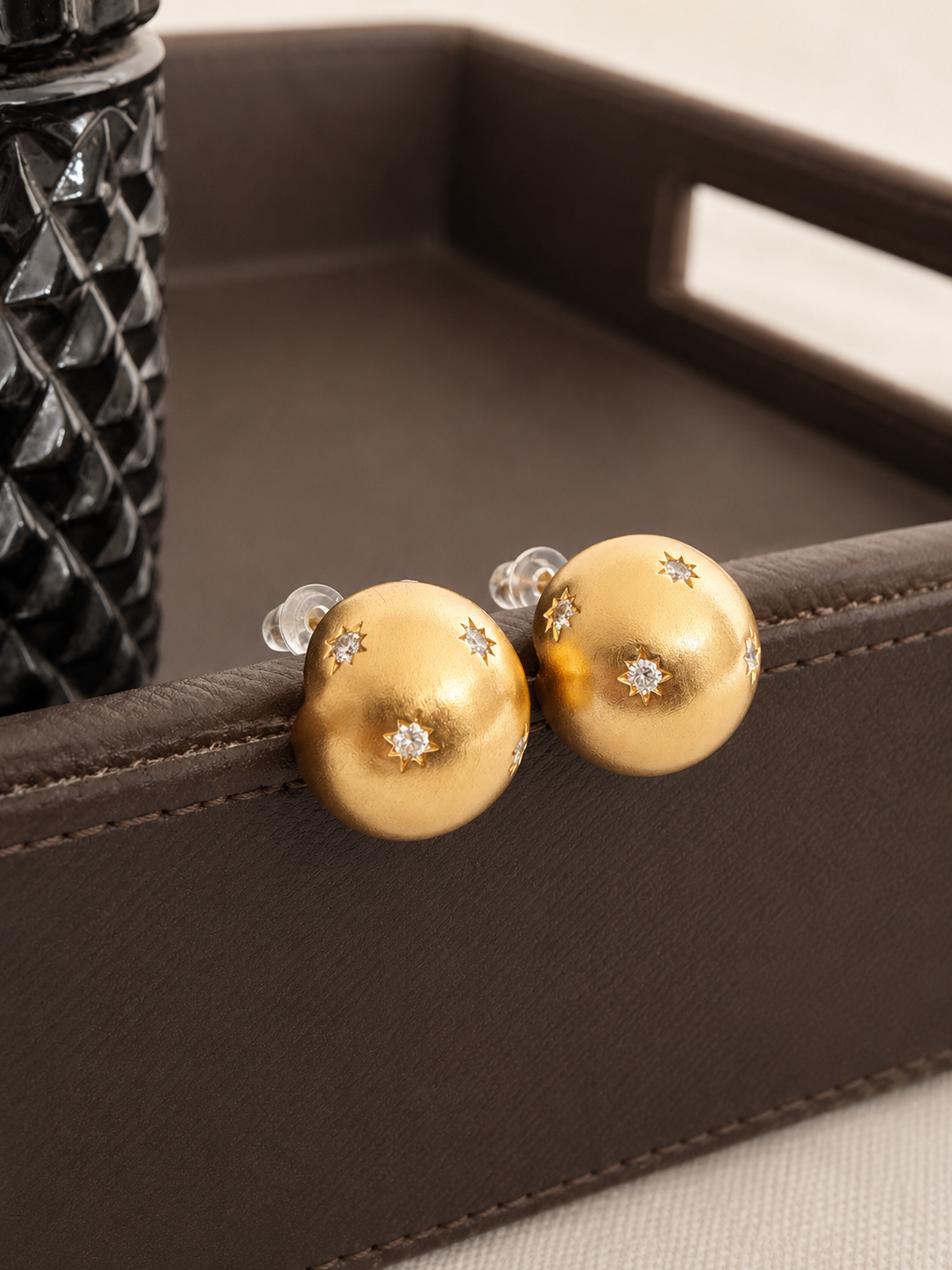 Ananya Gold Ball Earrings