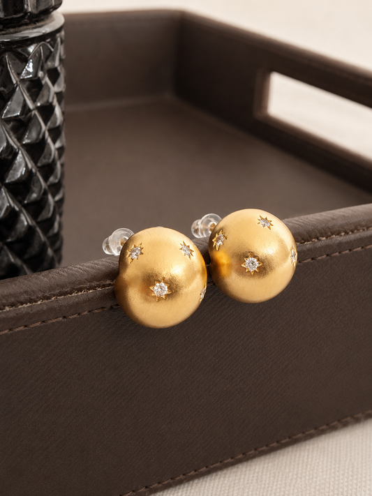 Ananya Gold Ball Earrings