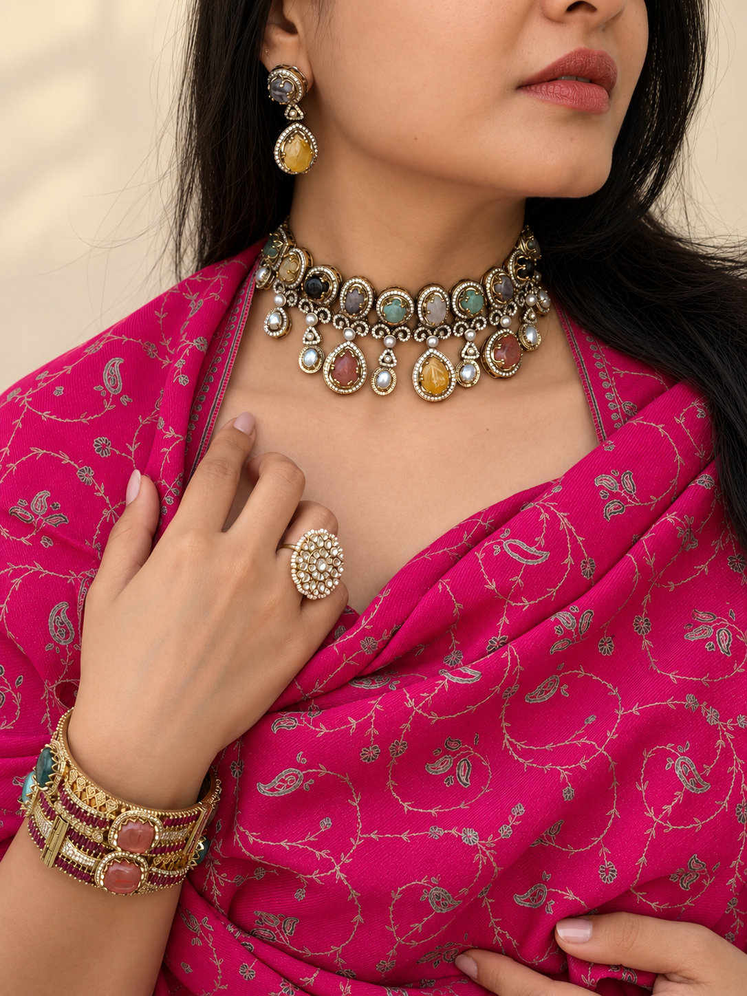 Narmada Multi Fusion Necklace Set