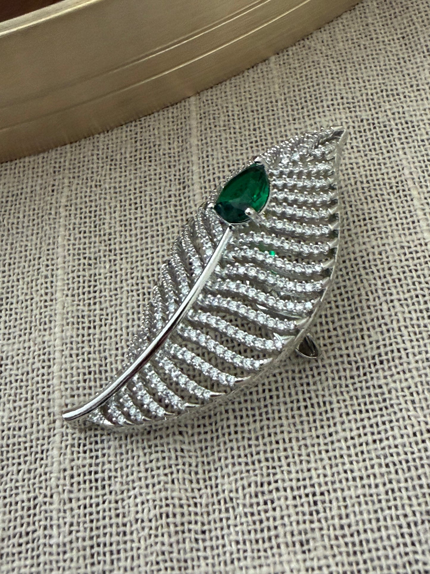 Pankh Emerald Brooch