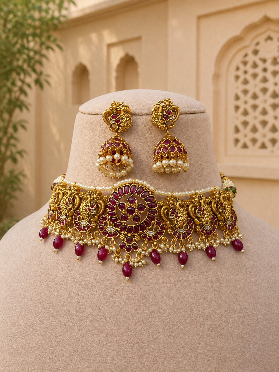 Alira Temple Choker Necklace Set
