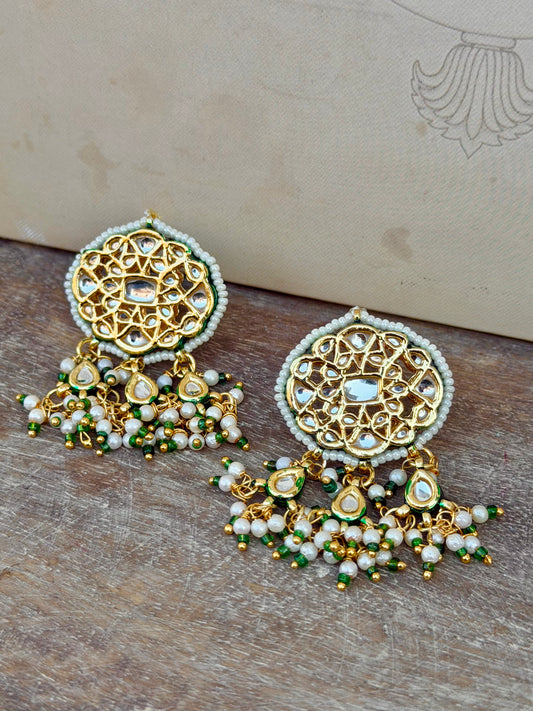 Reshma Stud Earrings- Green