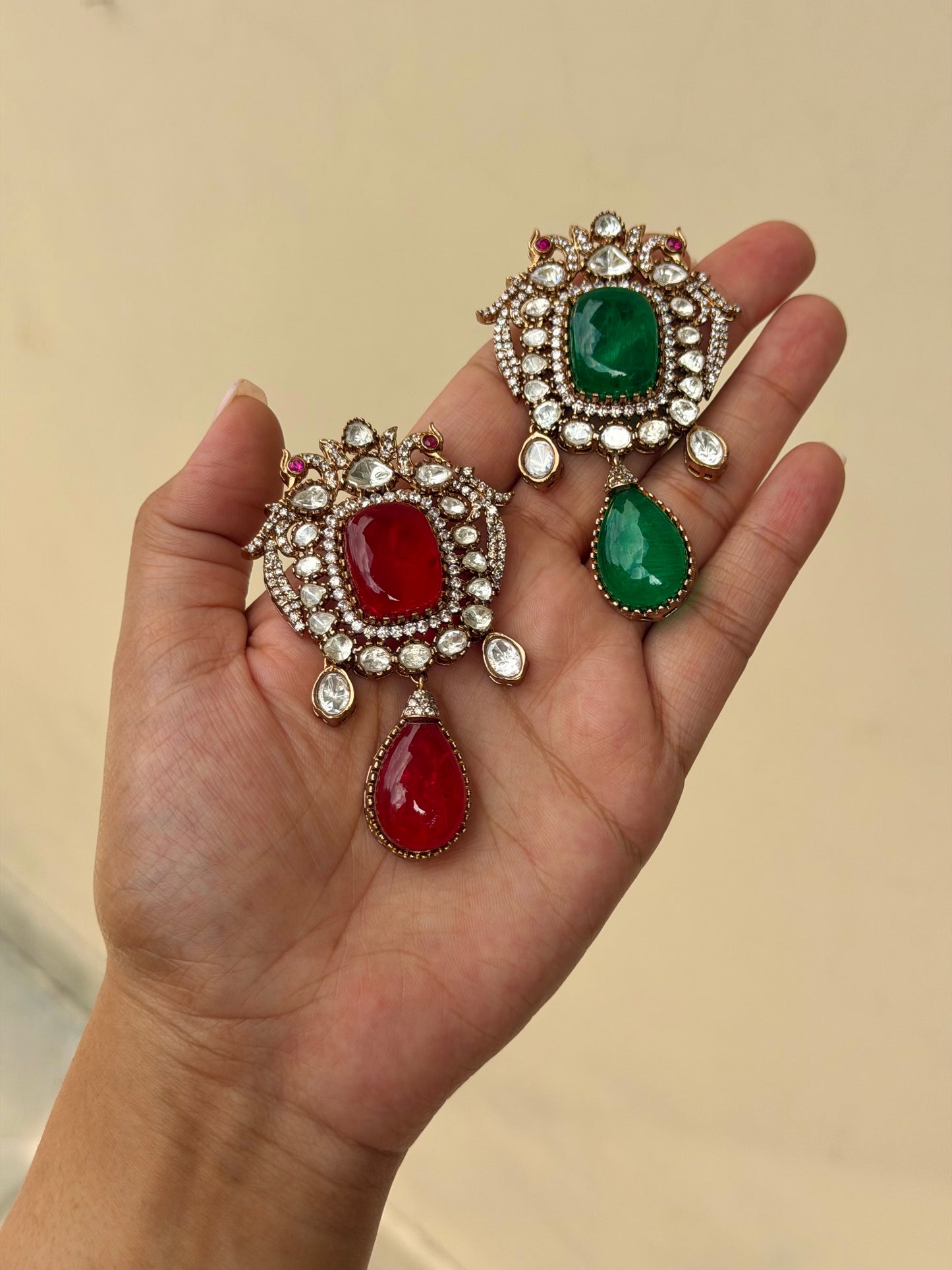 Saideep Regal Ruby Brooch for Men Festive/Wedding wear