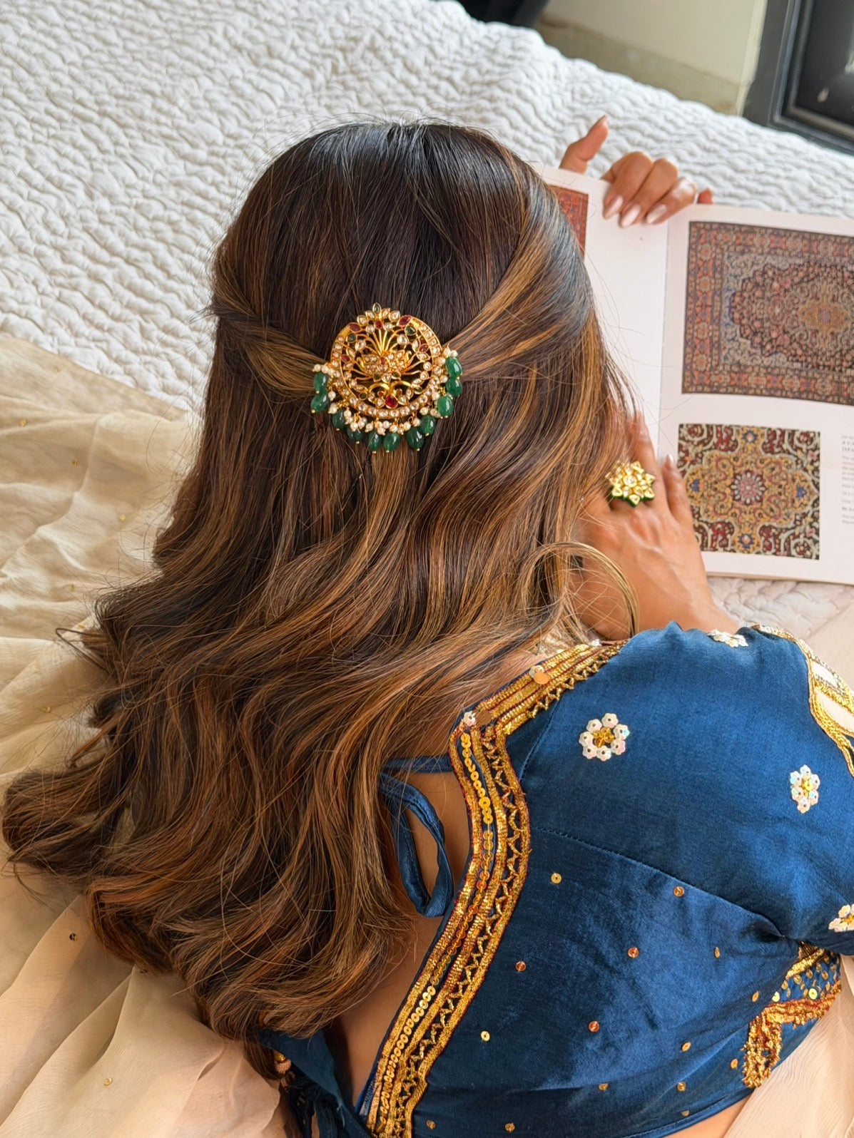 Vaara Kundan Polki HairClip for Festive and Weddings