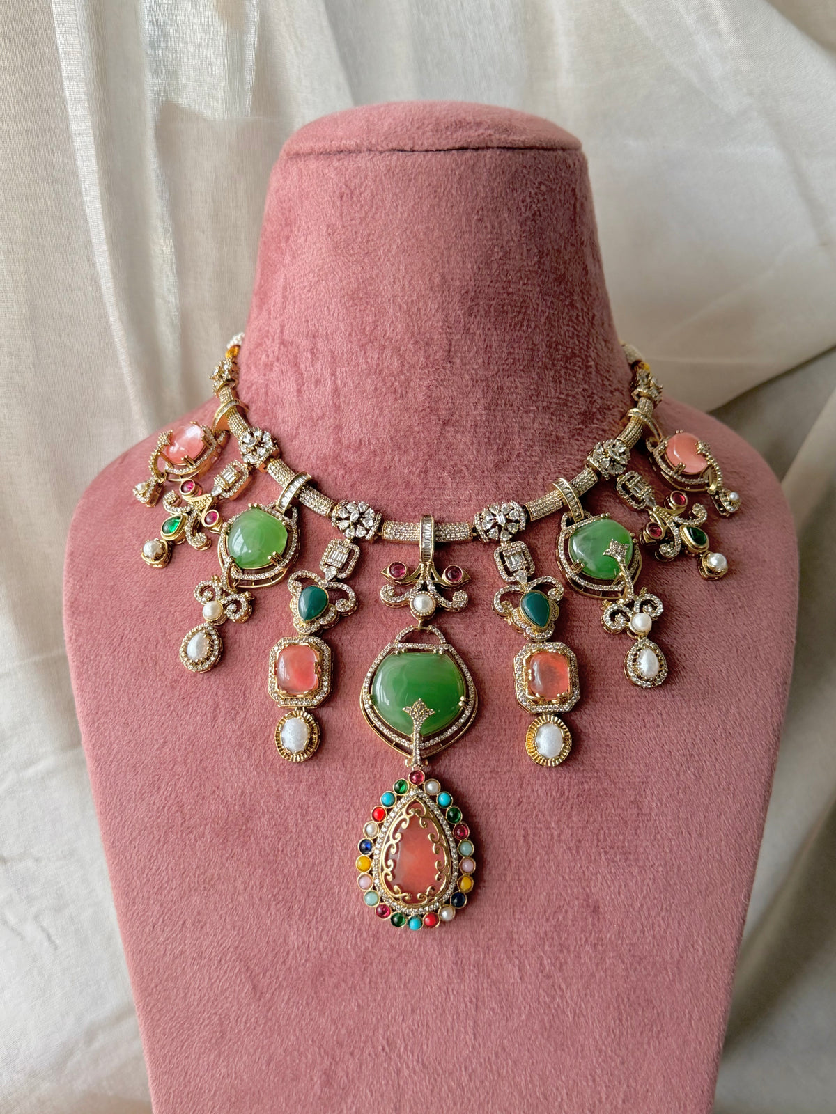 Nurvi Multi Fusion Doublet Zircon Necklace Set