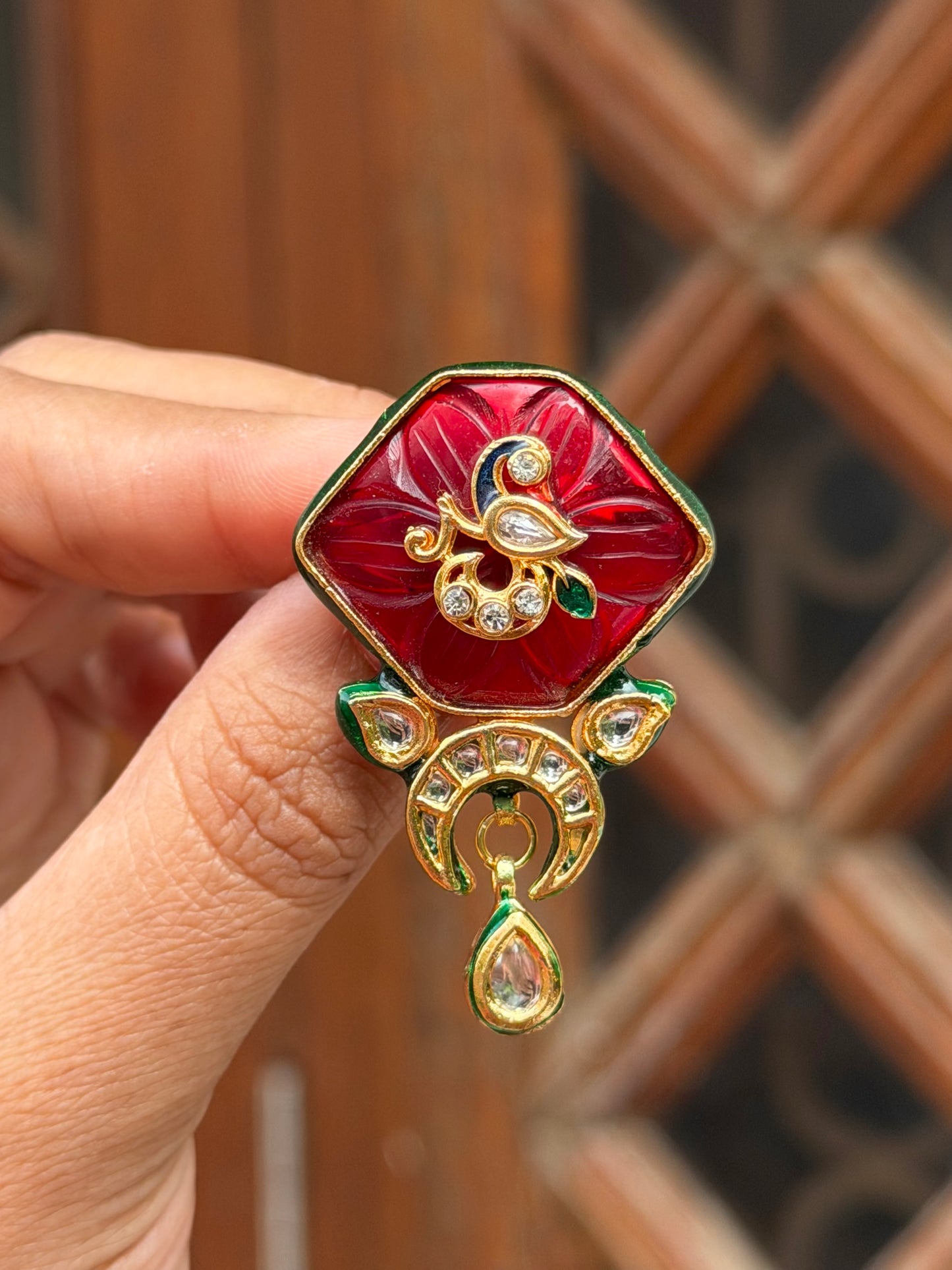 Quina Bird Brooch- Red