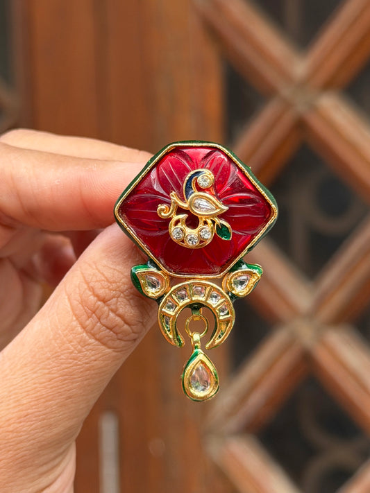 Quina Bird Brooch- Red