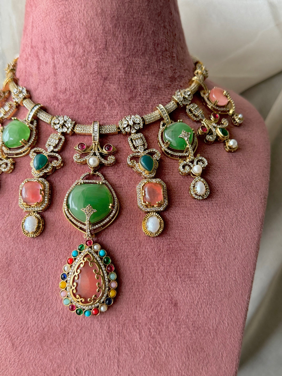 Nurvi Multi Fusion Doublet Zircon Necklace Set