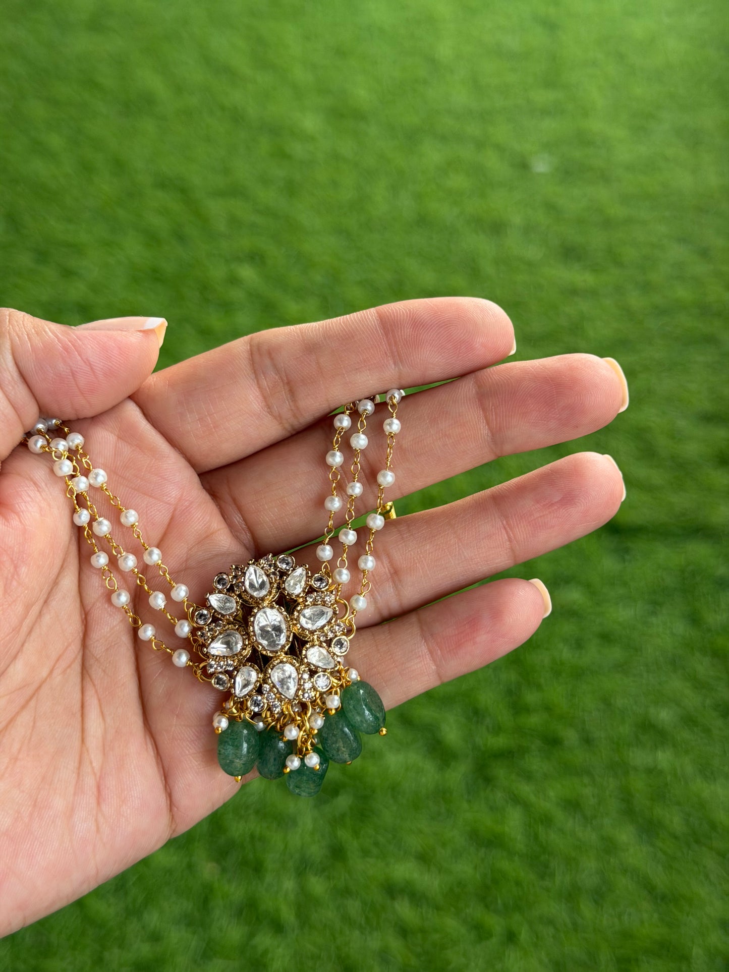 Darpana Hair Pin with Pearl Sahara for Weddings and Festive Wear