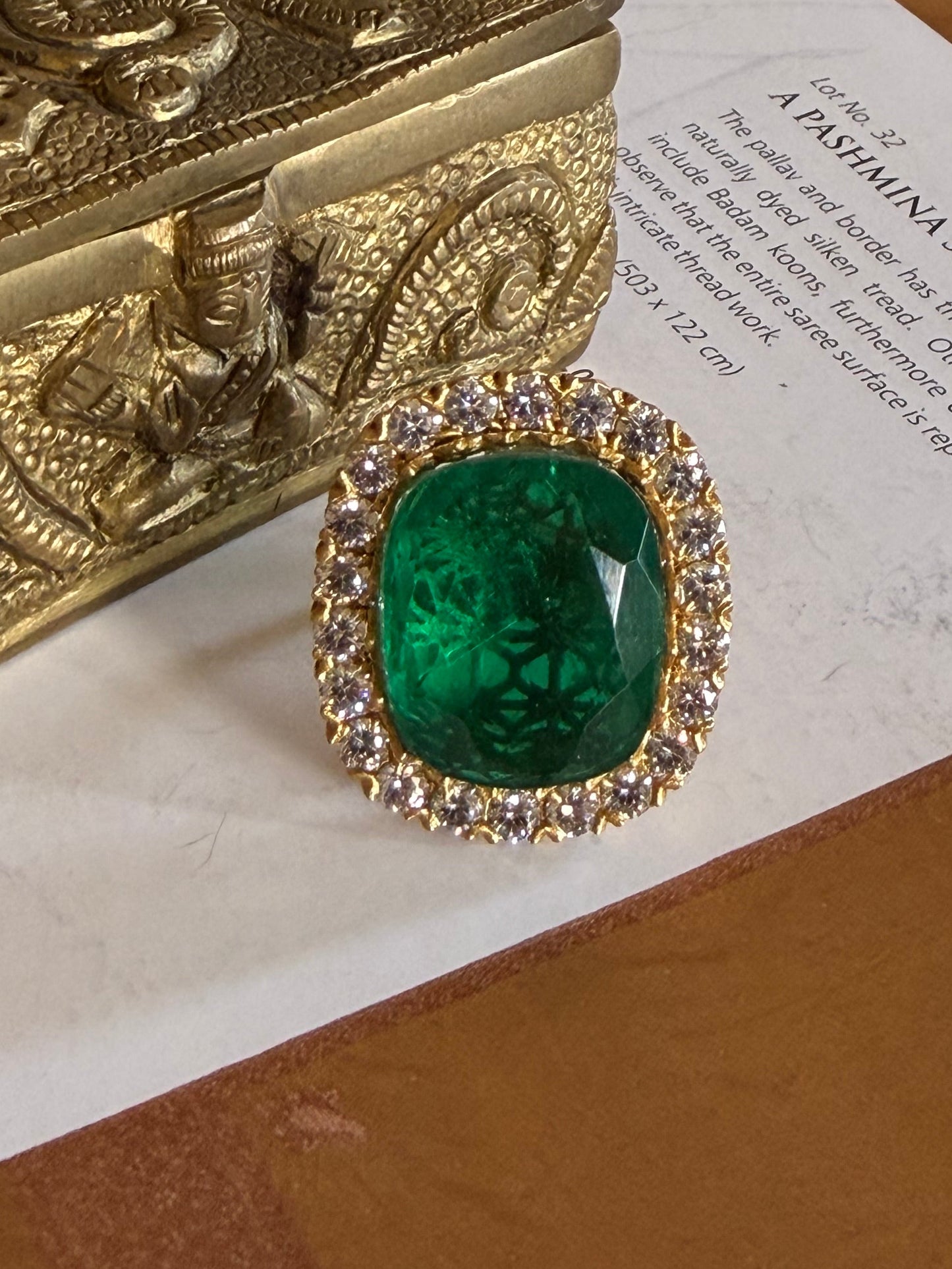 Nita Large Emerald Green Ring for Women