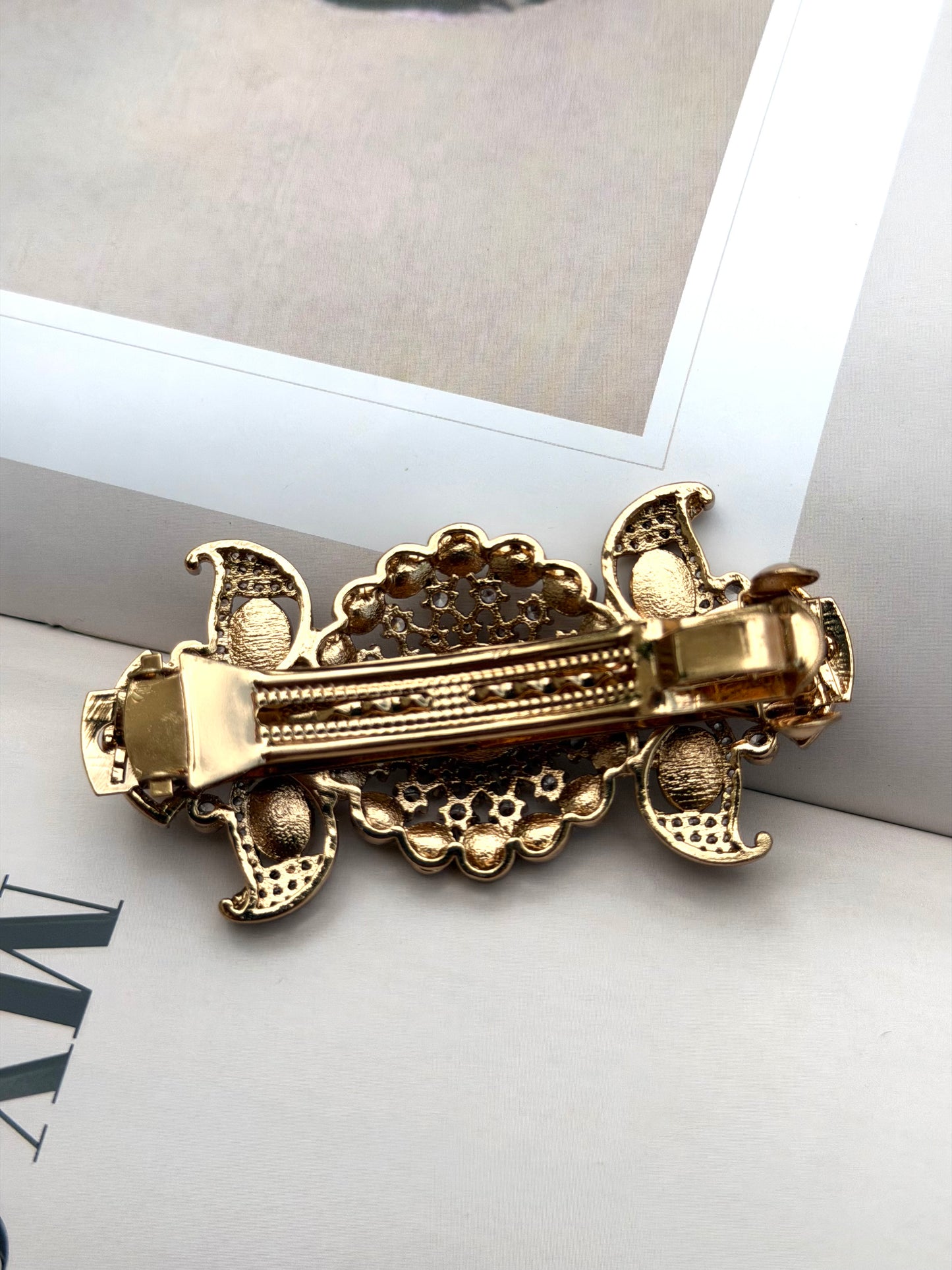 Azure Ruby Kundan Hair clip