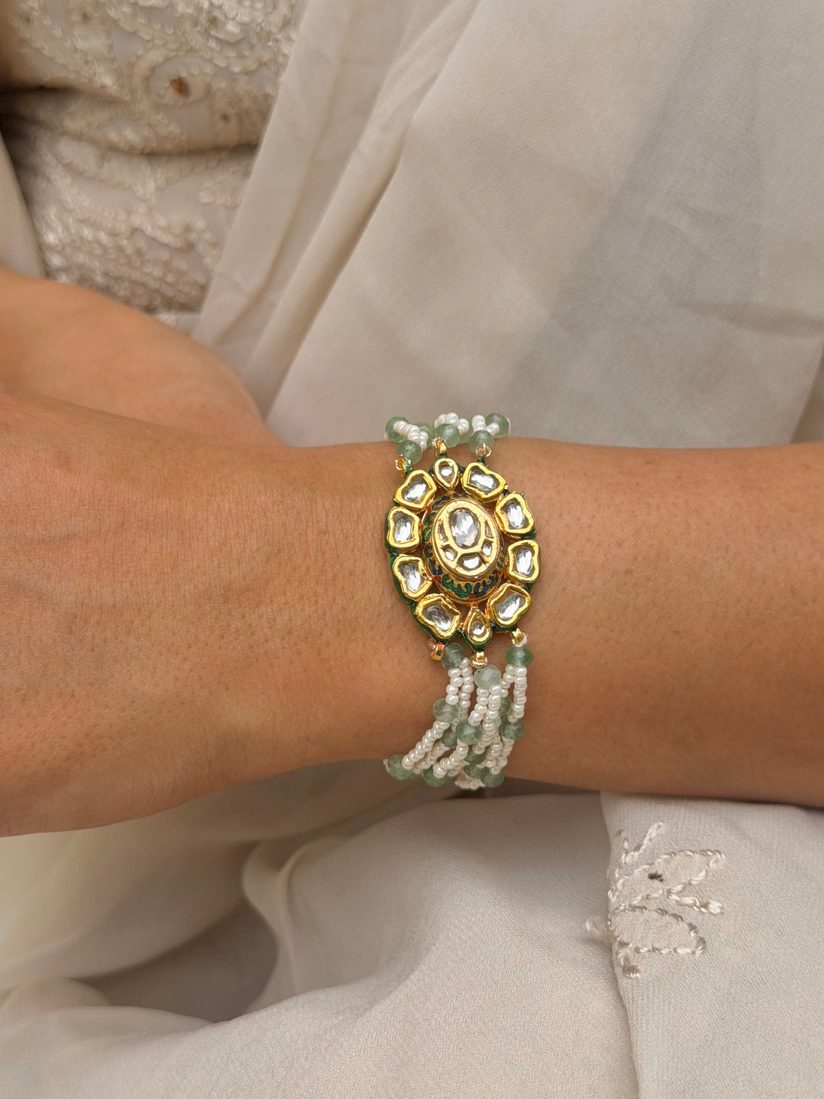 Sahara Green Kundan Bracelet