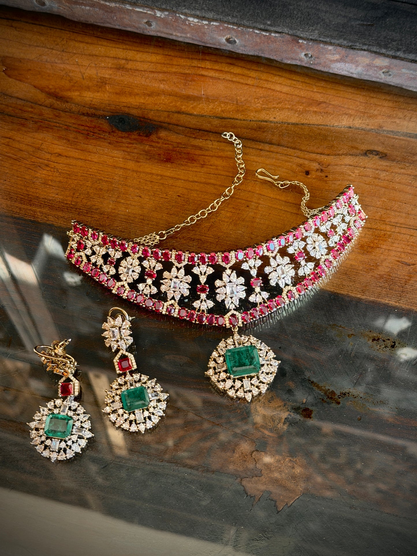 Ajita Ruby Emerald Necklace