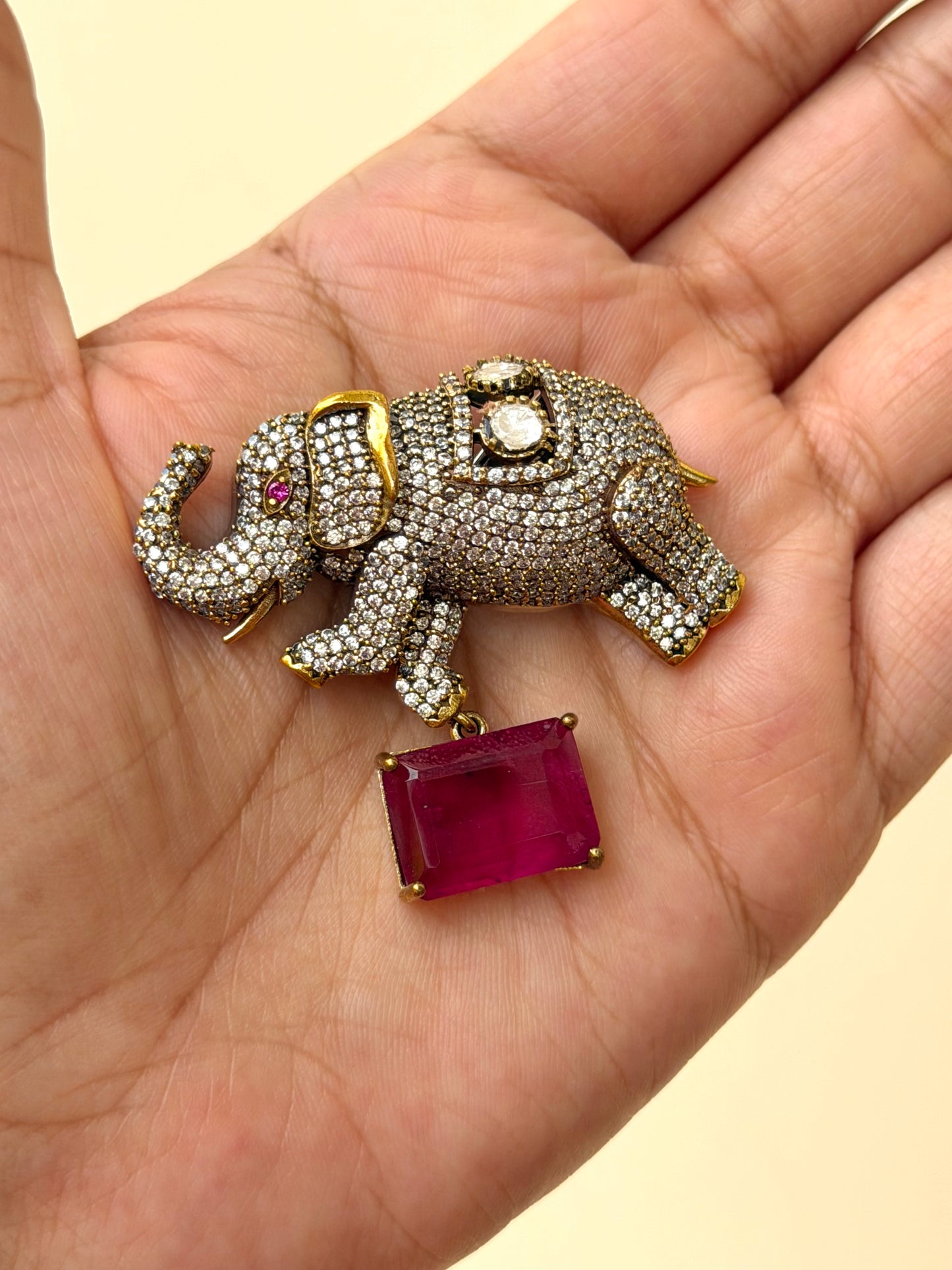 Gaj Ruby Red Brooch