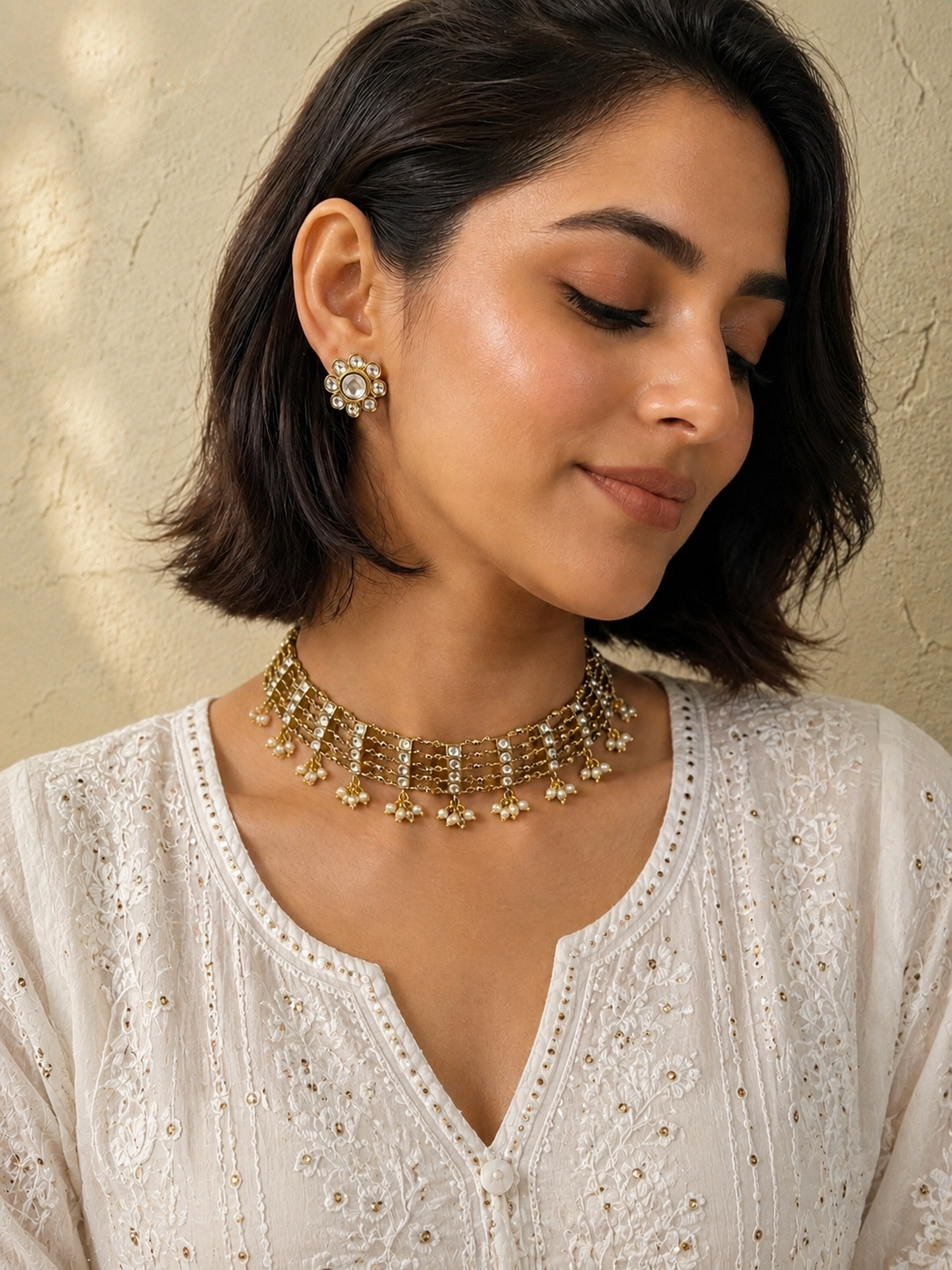 Majro Kundan Choker Necklace Set