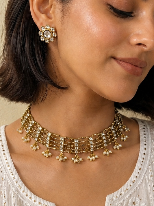 Majro Kundan Choker Necklace Set