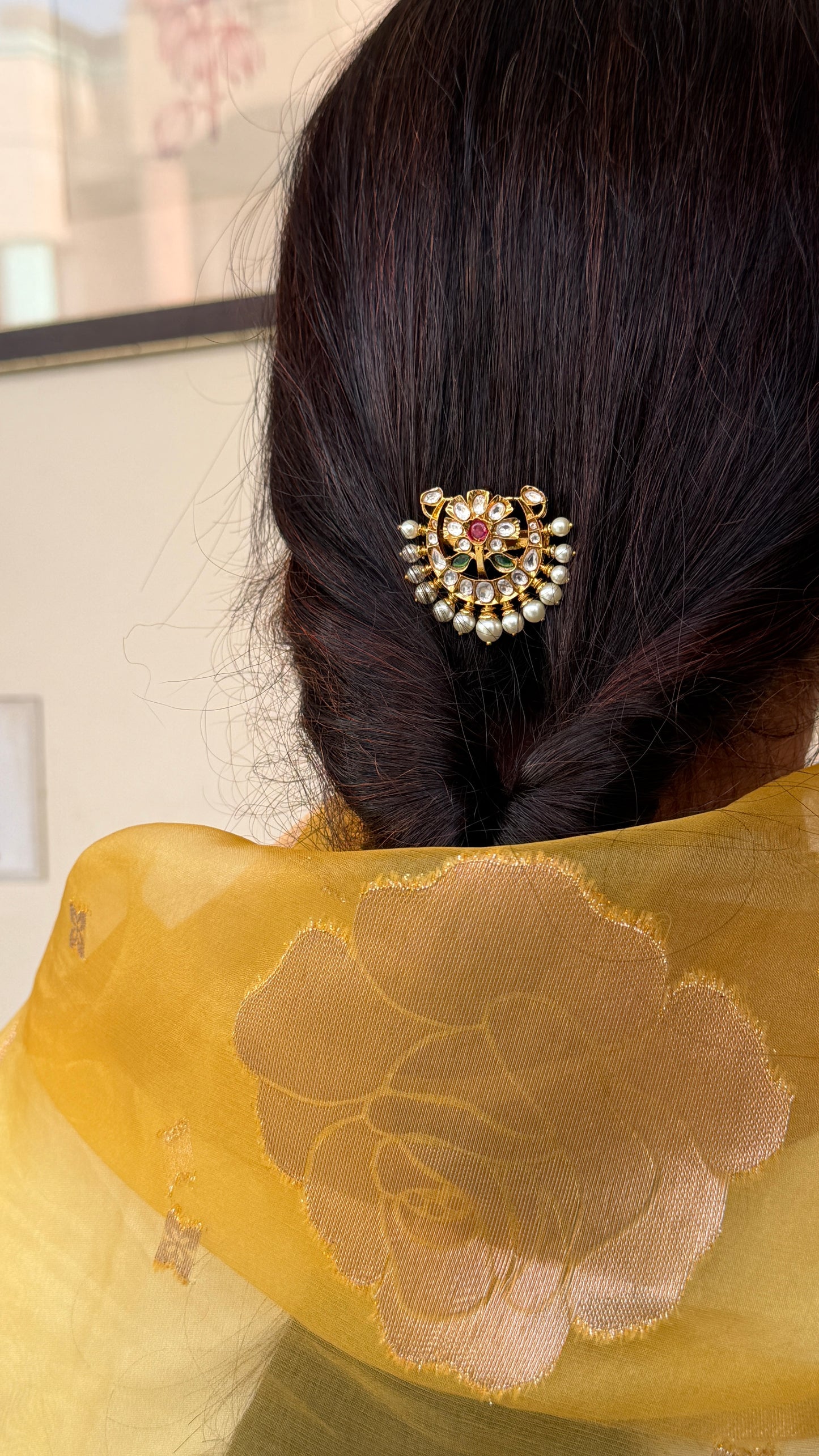 Kanchi Polki Hair Clip