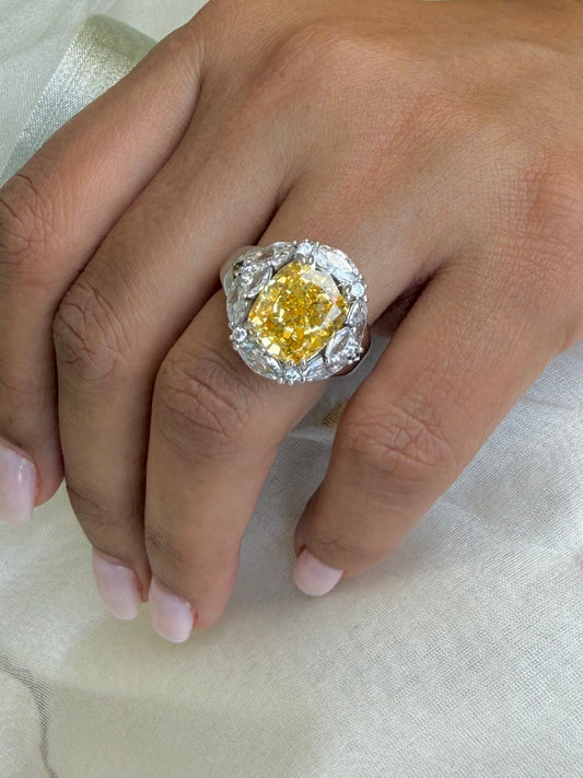 Haseena Yellow Diamond Zircon Ring- Adjustable