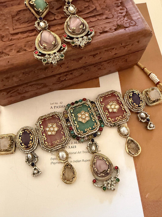 Rinaya Multi Choker Necklace Set