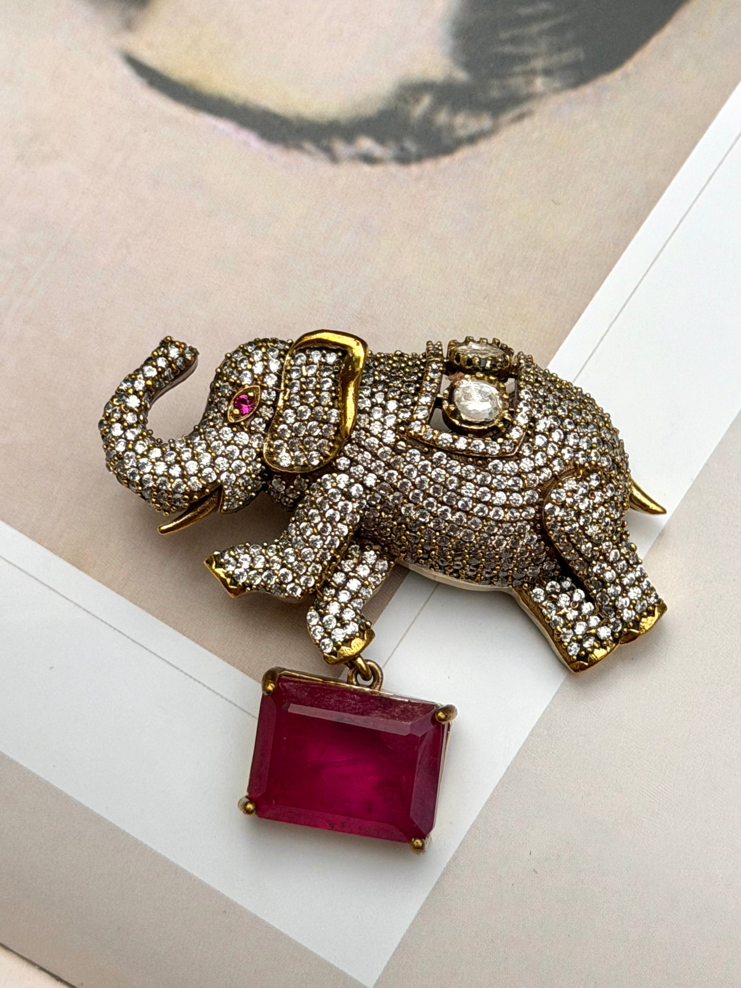Gaj Ruby Red Brooch