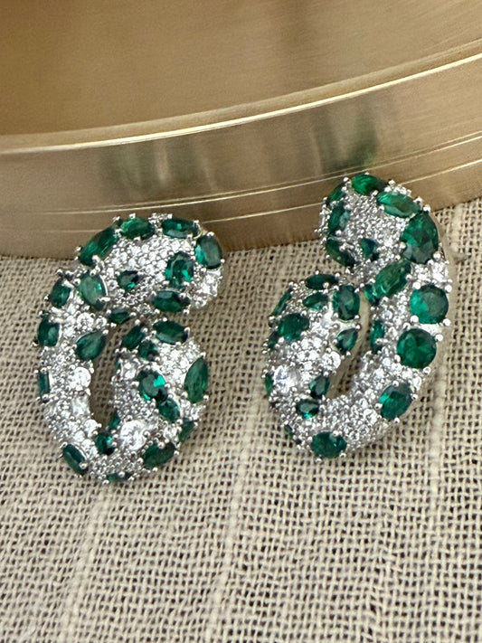 Adrika Zircon Emerald Stud