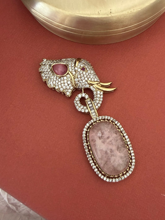 Pink Elephant Brooch