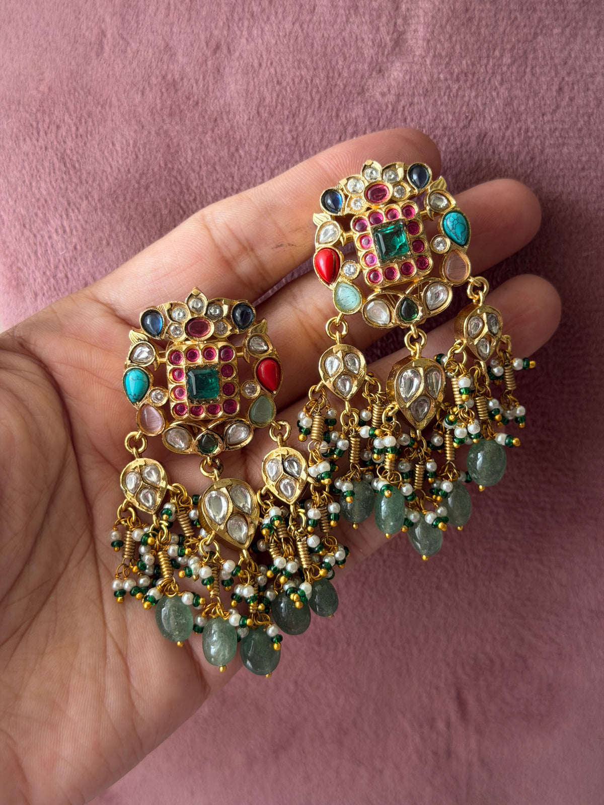 Aga Multicolour Polki Choker Necklace Set